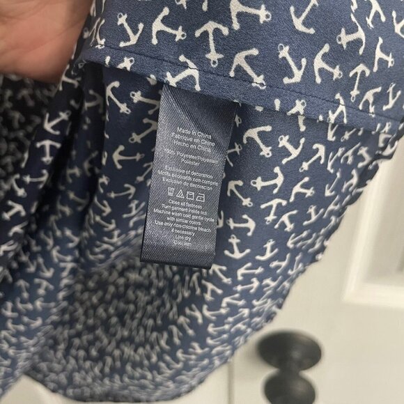 Sperry Top-Sider Anchor Print Nautical Coastal Blue White Dress | Small | EUC - Picture 4 of 7